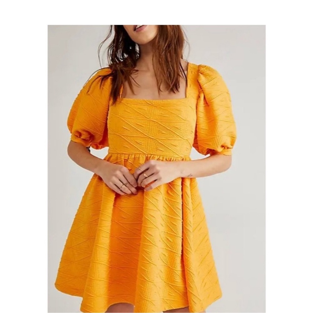 Free People Vibrant Orange Mini Dress